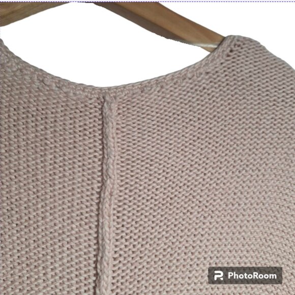 Chico's Hi-Lo Mallory Pullover  Short Sleeve Sweater in Blush Color Size Small - Picture 6 of 10